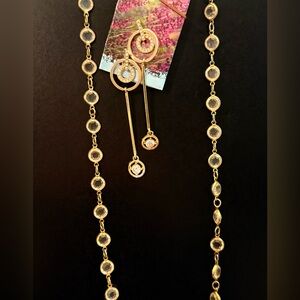 Vintage 1980s Gold Austrian Crystal Necklace